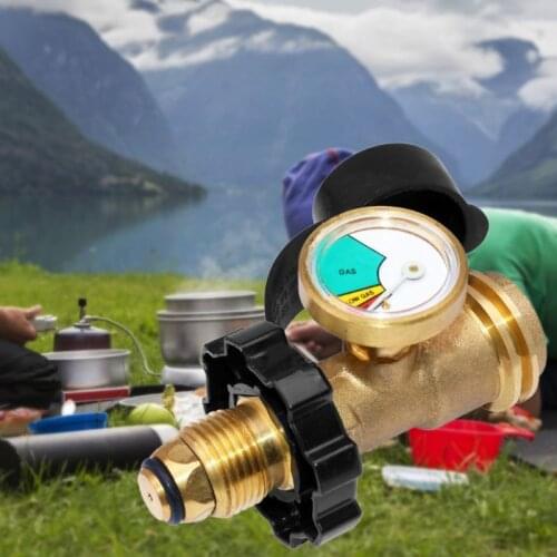 Brass QCC 1 Propane Tank Adapter Grill BBQ Gas Pressure Gauge Meter Tool