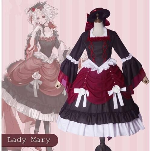 Hot Game Identity V Lady Mary Bloody Queen Cosplay Madame Red Costume Midsummer Tea Party Female Dress For Collectible Party
