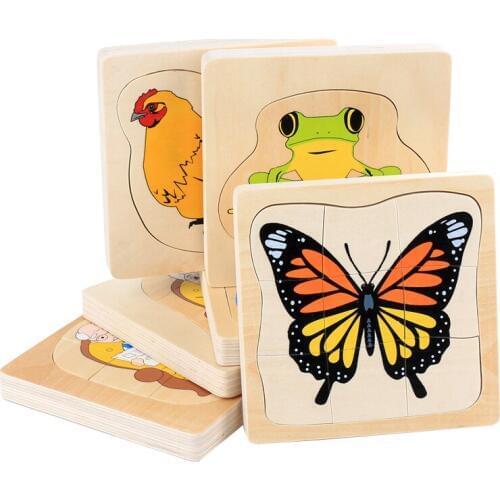 Montessori Materials Educational Wooden Toys for Children Early Learning Preschool Intelligence 3D Multilayer Sensorial Matching