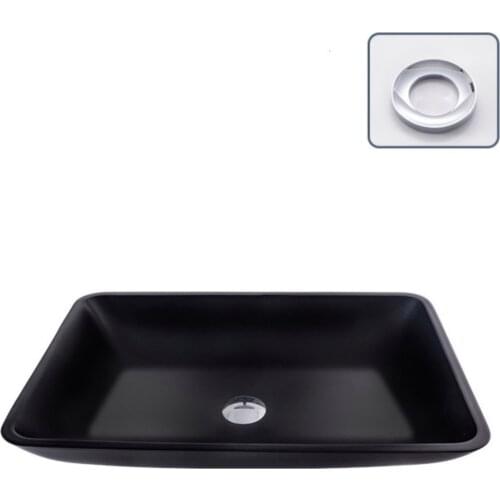 Frosted Black Wash basin Art Craft Basin Glass Above Counter Basin Bathroom Washbasin