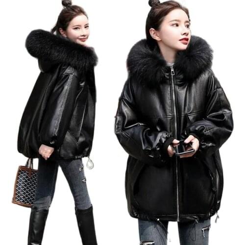 Fashion Plus Size Womens Leather Jacket Parker Cotton Jacket 2021 New Feminine Coat Autumn And Winter Short Leather Jacket