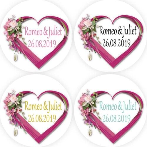 DouxArt 100pcs Custom Personalized Wedding Stickers Labels, 40mm Galand Baptism Communion Invitation Gift Package Stickers V201