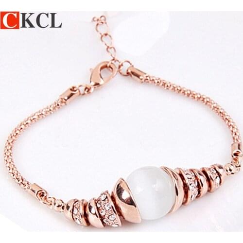 New arrival retor rose gold color big stone Charm Bracelet for Women Vintage Jewelry Accessory Bracelets & Bangles