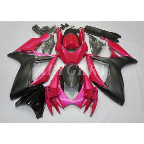New ABS Plastic Shell Motorcycle Fairing kit Fit For Suzuki GSXR600 GSXR750 K6 2006 2007 06 07 Bodywork Set Pink Black