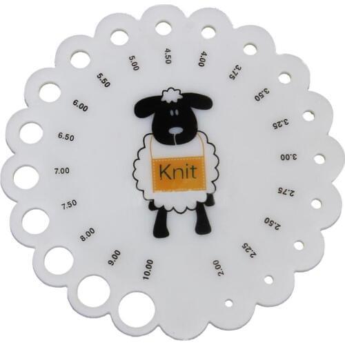 HOT SALE Plastic Knitting Knit Need Gauge Sheep Round Sizes Measure Rule Knitting Needle for DIY Craft Sewing Fabric Accessory