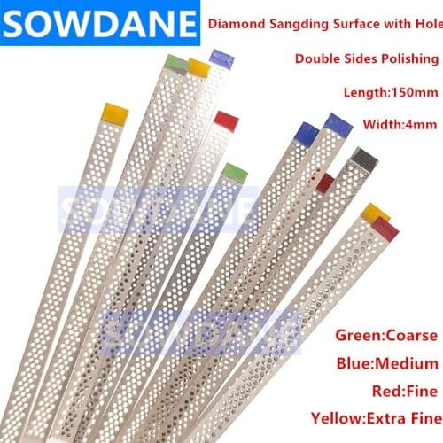 Dental Metal Polishing Stick Polish Strip with Double Sides of Diamond Sanding Surface with hole Teeth Whitening Materials 4mm