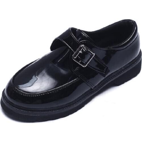 Japanese popular increase womens shoes 2020 spring and autumn British style black round leather shoes casual shoes
