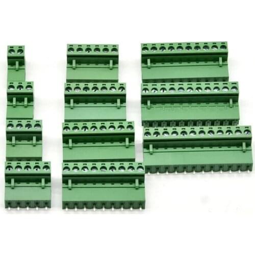 1set 2/3/4/5/6/7/8/9/11/12Pin Straight Needle Terminal Plug Type 300V 15A 5.08mm Pitch Connector Pcb Screw Terminal Block