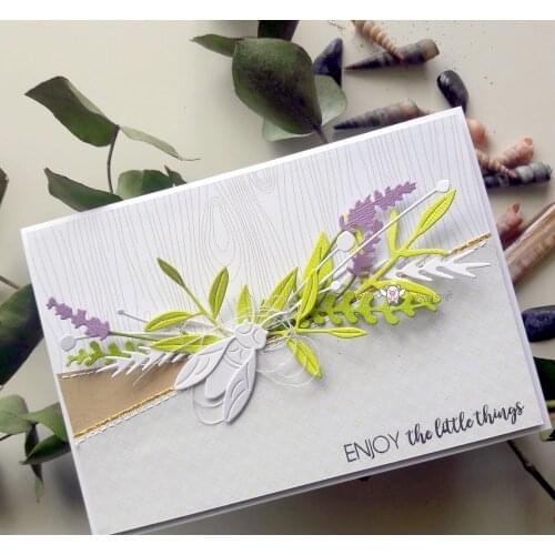 Mmao Crafts Metal Steel Cutting Dies New 6Pcs Lavender flowers Stencil For DIY Scrapbooking Paper/photo Cards Embossing Dies