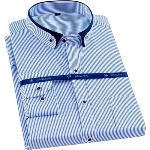 8XL 7XL 6XL 5XL Men Shirt Long Sleeve Solid Striped Button Up Shirt Men Dress Large White Social Shirts Men Clothing Streetwear