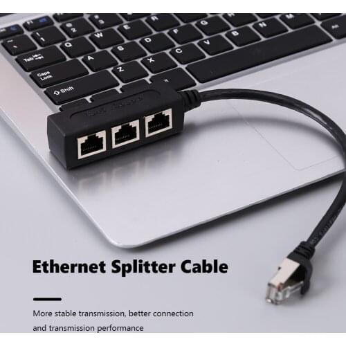 RJ45 Network Splitter Cable 1 Male to 3 Female Port LAN Ethernet Adapter for Super Cat5 Cat5e Cat6 Cat7
