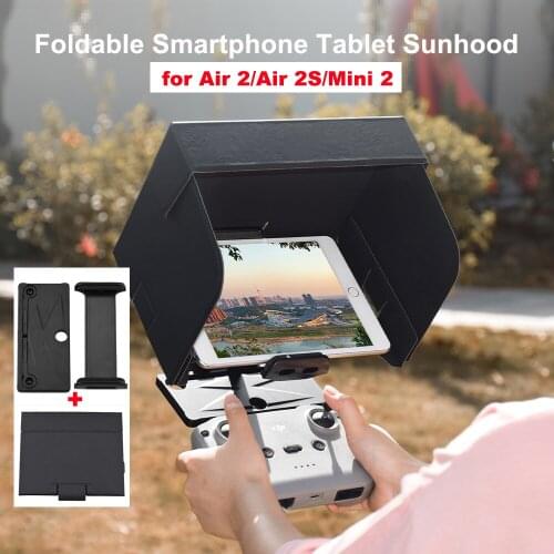 Foldable Smartphone Tablet Sunhood Tablet Extended Bracket for DJI Air 2/Air 2S/Mini 2 Clip Holder Stand Sunshade Light Block