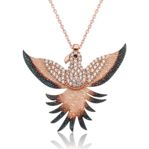 Tevuli 925 Sterling Silver Zümrüdü Phoenix Necklace