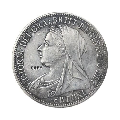 Uk 1893 1 Crown - Victoria 3rd portrait copy coins