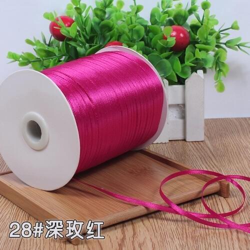 High quality 1/8" (3mm) Single Face Hot rose Ribbons Gift Wedding Party Decoration Wrapping Dark purple Ribbons 10 Meters/lot