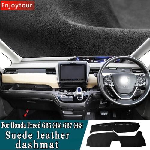 Suede Leather Dashmat Dashboard Cover Pad Dash Mat Carpet Car-styling for Honda Freed GB5 GB6 GB7 GB8 2017 2018 2019 2020 RHD