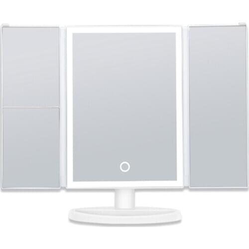 Lighting Vanity Mirror with 38LEDs, 1X 2X 3X Magnification, Contact Control, Portable Cosmetic Lighted Makeup Mirror