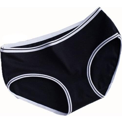 Mid-waist Cotton Panties Feminine Lace Women Briefs Comfortable Large Yard Mid-Rise Solid Color Women Underwear