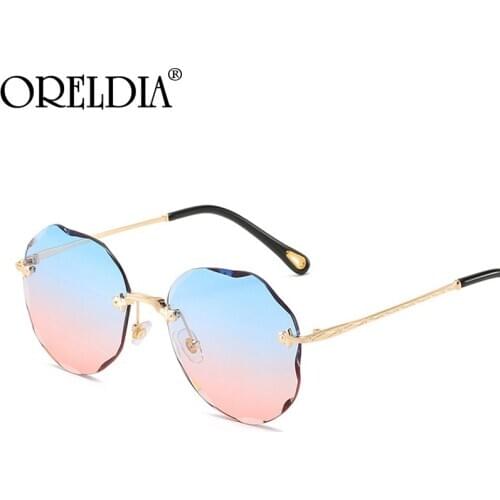 2021 Rimless Sunglasses Women Luxury Trimming Gradient Shades Sun Glasses Ladies Vintage Framless Eyewear UV400