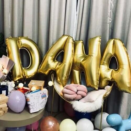 16 inch letter golden balloons children shower balloons happy birthday baby aluminum foil balloons wedding balloons