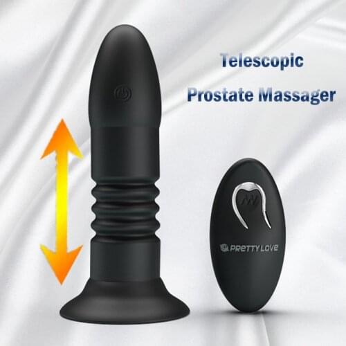 2021 Anal Vibrador Male Prostate Massager Wireless Remote Control Telescopic Dildo Vibrators Big Butt Plug Anal Sex Toys For Men