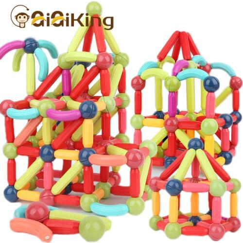 25-128Pcs Big Size Magnetic Stick Building Blocks game magnets children Set Kids Magnets for children Magnetic Toy Bricks