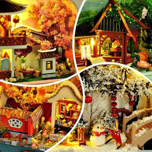 3D Theatre Dollhouse Romantic Creative Vintage Snow House Furniture Box Gift