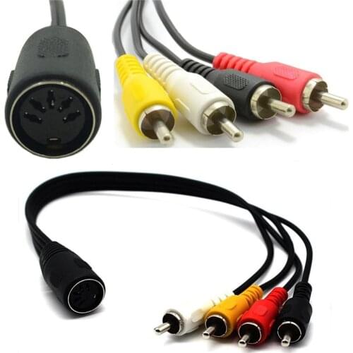 5 Pin Female Din Plug to 4 x RCA Phono Male Plugs Audio Cable 0.3m