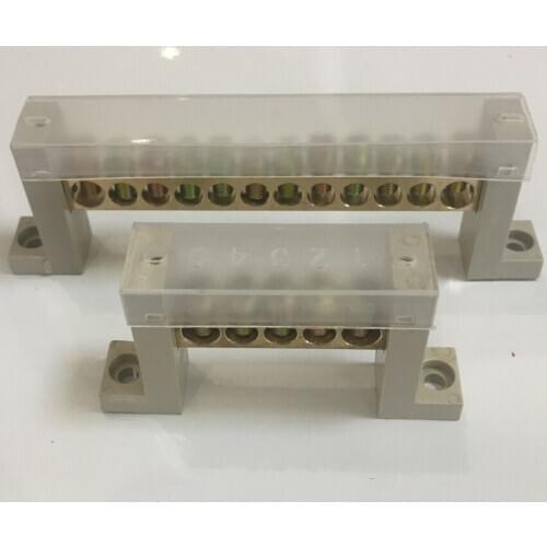 7*10mm 7x10mm 5P 7P 5 7 Hole Positions Power Distribution N Neutral Wire Row Plastoc Brass Screw Connector Bar Terminal Block