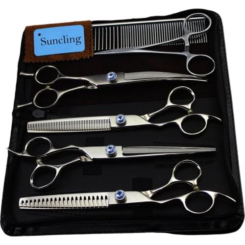 7 Inch High Grade Left-Handed Scissors Japanese 440C Stainless Steel Dog Scissors Set