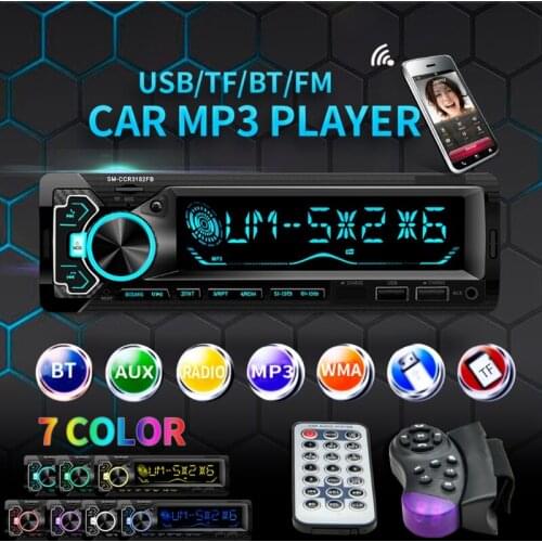Car Bluetooth MP3 Player Colorful Lighting 12V Dual USB Charging Function APP Control Bluetooth Hands-free Card Machine
