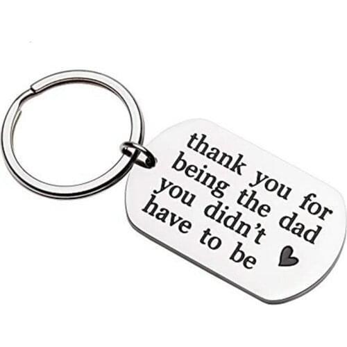 Dad Key Chain Father Day Gift for Stepfather Father Birthday Wedding Gift for Step Dad New Dad Adopted Father Keyring Box Gift