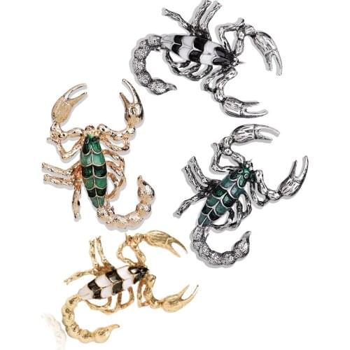 Domineering Scorpion Scorpio Brooch Pin for Women Men Punk Balck Scorpion Insect Brooches and Pins Scorpio Constellation Brooch
