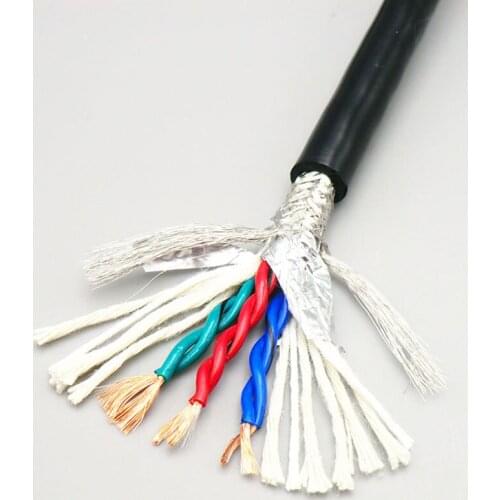 Twisted Pair Shielded Towline Wire 6 core 0.75, 1, 1.5 mm² with Ultra High Flexibility TRVVSP Drag Chain Cable 5m (18,17,16 AWG)