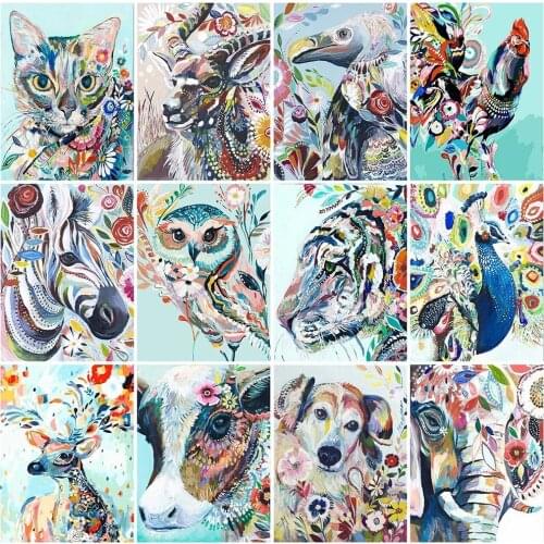 FIYO 5D Diamond Painting Kit Zebra Owl DIY Diamond Embroidery Animal Full Square/Round Cat Picture Rhinestones Mosaic Handicraft