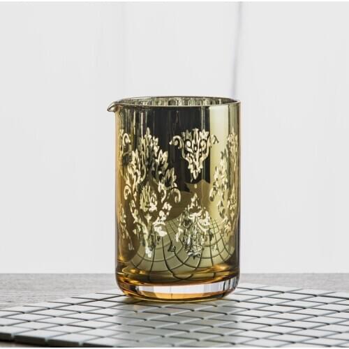 Japanese Style Crystal Glass Bar Bartender Cocktail Mixing Cup Creative Transparent Whiskey Cup Hollow Beer Wine Mug Drinkware