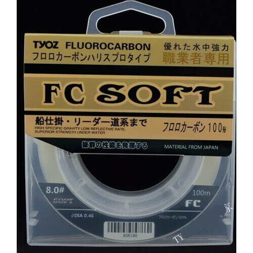 2016 Brand Japan Import Material 100M Leader Line 100% Fluorocarbon Fishing Line 0.15mm-0.47mm 4 5 7 9 11 13 14 16 20 24 28 32LB