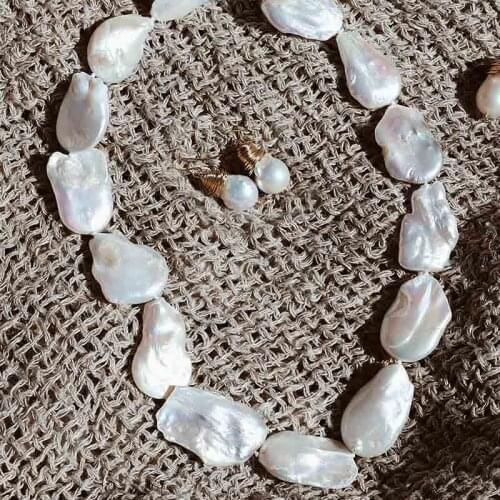 Classtic big size natural freshwater Baroque Pearl bracelet high quality AAA grade pearl Necklace for women jewelry
