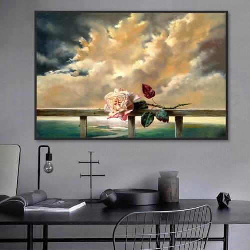 Colorful Cloud Flowers Art Canvas Painting Mural Poster Printing Art Cuadros Home Decor Picture Poster Wall Decoration