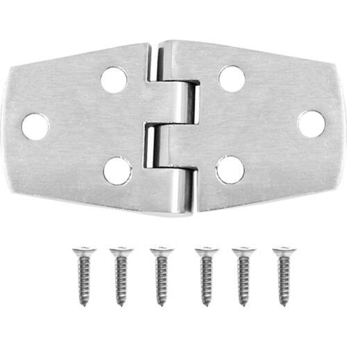 Strong Boat Door Hinge Strap with Screws 316 Stainless Steel Boat Accessories for Marine Boat Cabinet Deck Silver