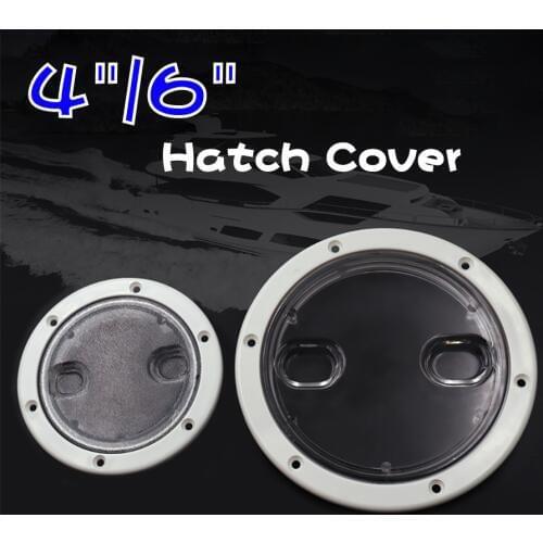 Wooeight 4 6 Inch ABS Round Transparent Inspection Hatch Deck Cover Corrosion Resistant Fit For Marine Boat Yacht RV Truck Cars