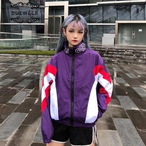 Jackets Womens Jacket Coat Women Letter Printed Stand Loose Simple Korean Style Chic Zipper Harajuku All-match Hip Hop