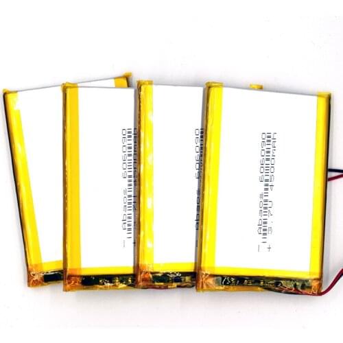 4PCS 3.7V 4500mAh 606090 Li-polymer Rechargeable Battery lithium Li-Po ion for MP3 MP4 KTV family microphone with GPS