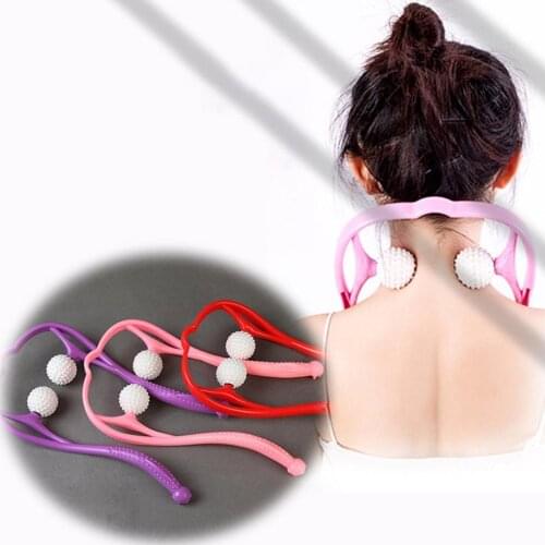 Multifunction Pressure Relief Hand Roller Massage Neck Shoulder Massager Essential for Neck Massage