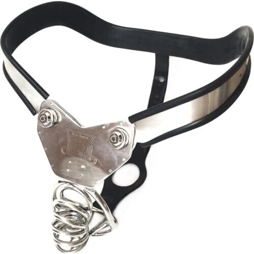 Male Chastity Belt Chastity cage with Hollow Cage Removable Stainless Steel Cock Entrapment Belt Sex Products G7-4-29