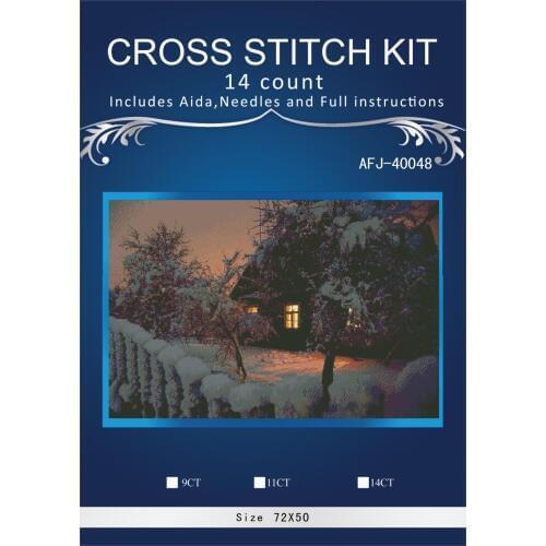 Oneroom Snow night house Embroidery Crafts Needlework 14CT Unprinted Arts Cross Stitch Kits DMC DIY Quality