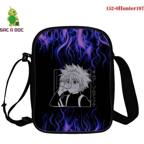 New 3D Printing HUNTERxHUNTER Lunch Bag for Children Lunch Box Student Food Pouch Boys Girls HUNTERxHUNTER Anime Messenger Bags