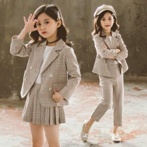 Autumn Girls Clothing Sets Baby Teenagers Clothes Long Sleeve Girl Jackets and Dress Fashion Children Suit Kids Tracksuits 2pc