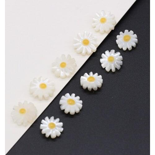 Natural Shell Beads Sunflower Sea Mother of Pearl Loose Beads For Jewelry Making DIY Earring Necklace Accessories