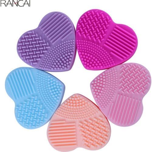 RANCAI Silicone Brush Egg Heart Brushes Cleaning Tools Makeup Brush Cleaner Scrubber Cosmetics Beauty